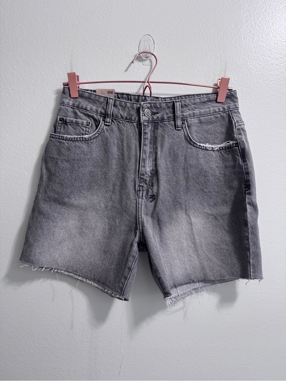 Ksubi Racer Short High Rise Slim Fit Mid Thigh Fit Smoke Grey Size 28 - Picture 3 of 16